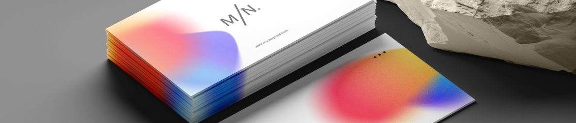 Free Business Card Mockup With White Rock