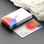 Free Business Card Mockup With White Rock