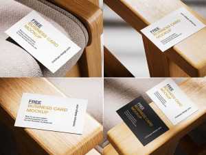 Free Business Card Mockups Lying On Armchair