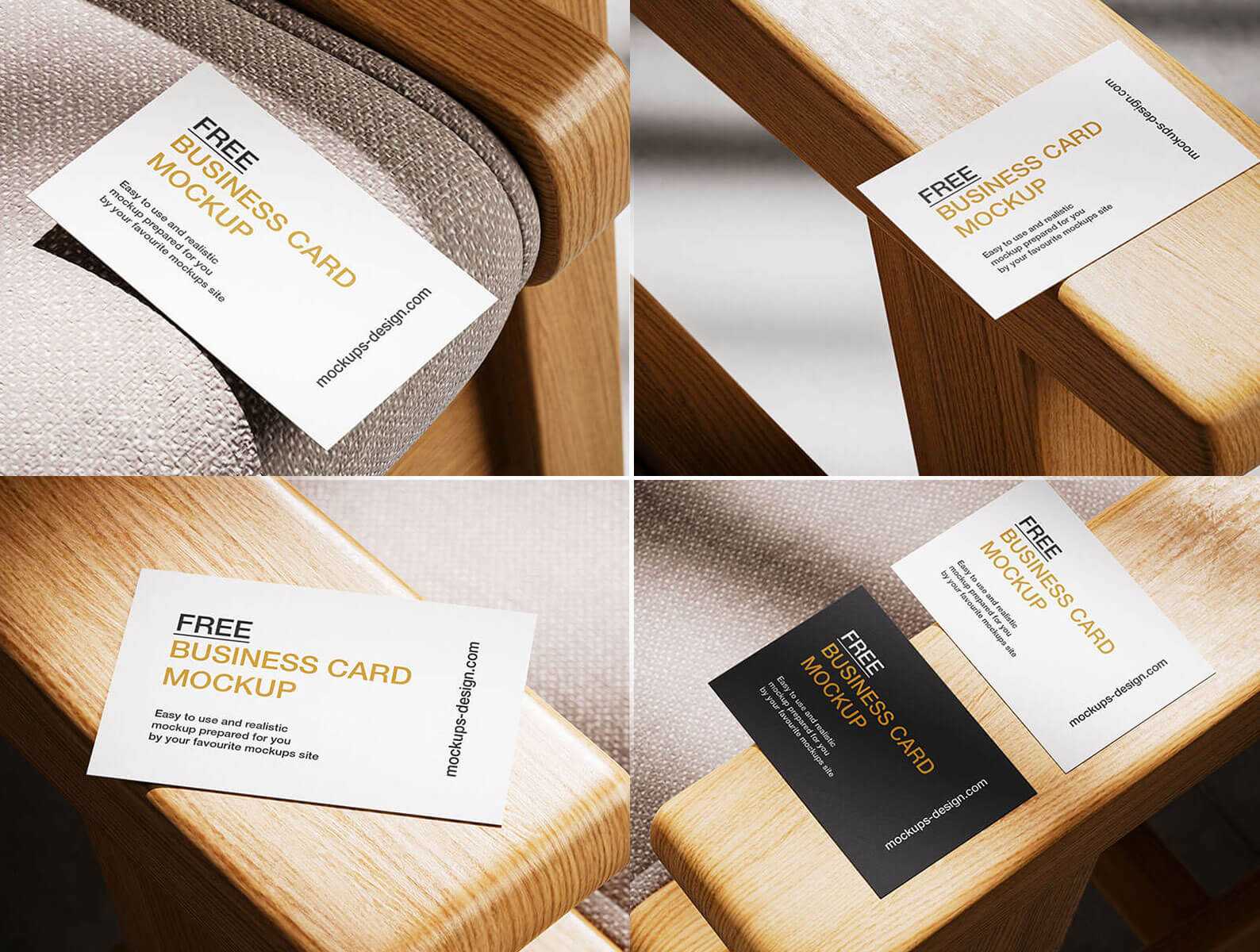 Free Business Card Mockups Lying On Armchair