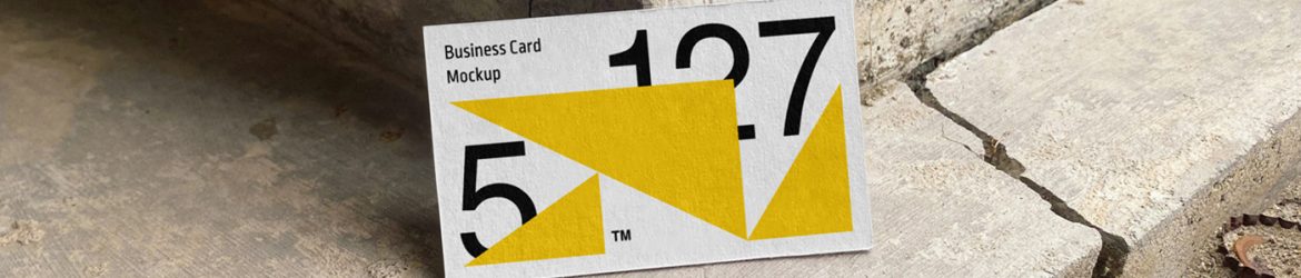 Free Business Card on Concrete Mockup