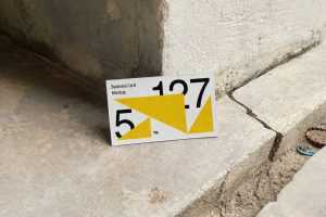 Free Business Card on Concrete Mockup