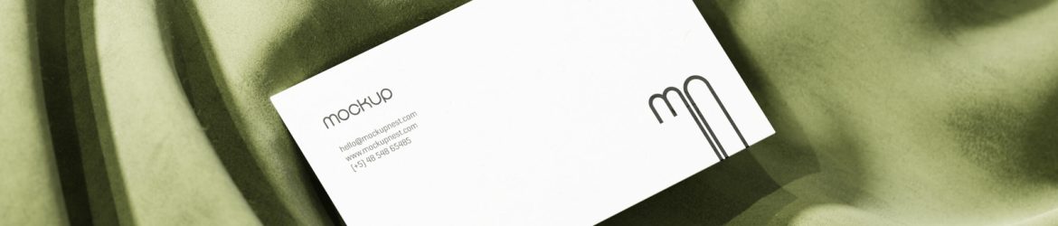 Free Business Card On Fabric Mockup