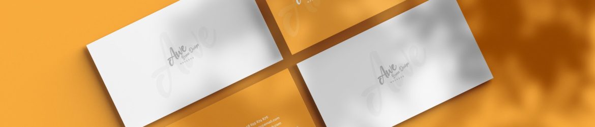 Free Business Card PSD Mockup With Shadow Overlay
