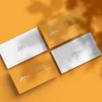 Free Business Card PSD Mockup With Shadow Overlay