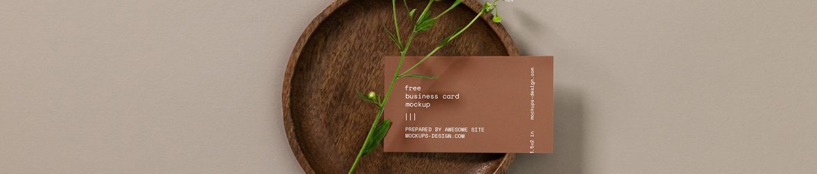 Free Business Card with a Flower Mockup PSD