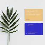 Free Business Card with Leaf Mockup