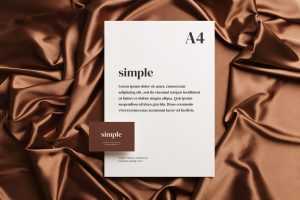 Free Business Card With Letterhead Mockup PSD Scene