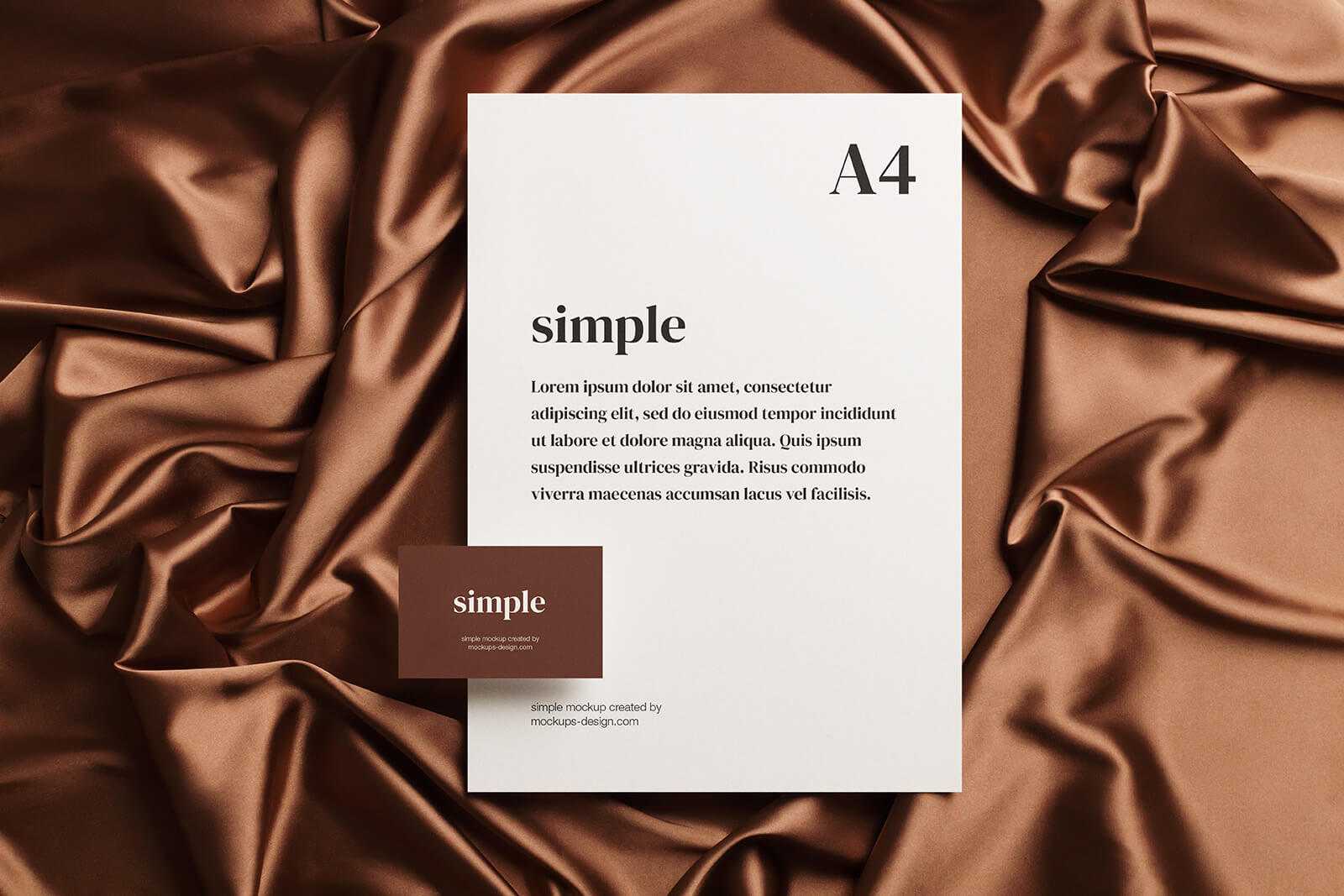Free Business Card With Letterhead Mockup PSD Scene