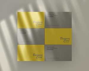 Free Business Card with Overlay Shadow Mockup PSD