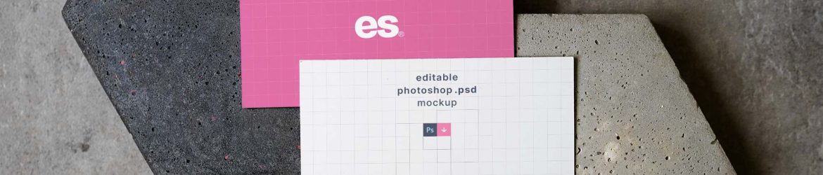 Free Business Cards Mockup on Concrete Stone
