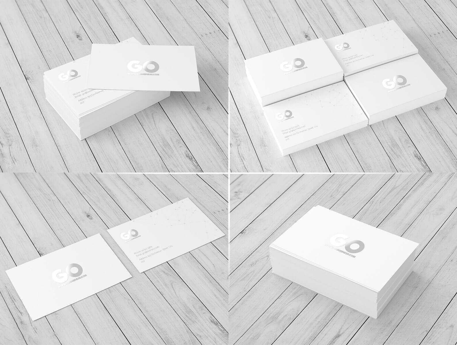 Free Business Cards Mockups 5 PSD set