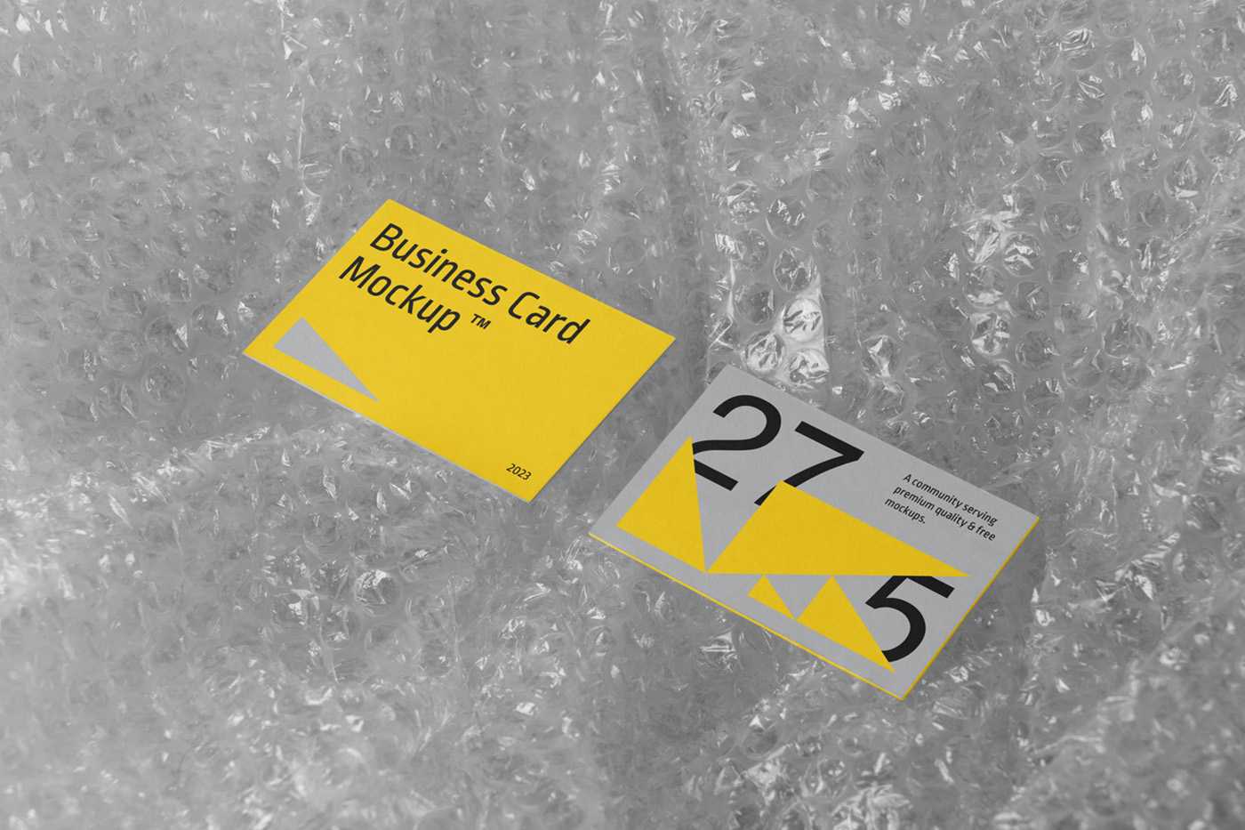 Free Business Cards on Bubble Wrap Mockup