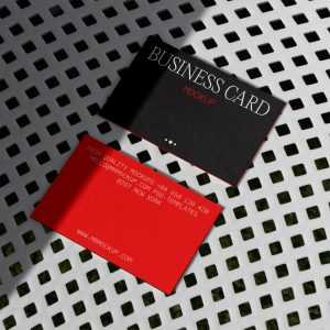 Free Business Cards on Chair Mockup