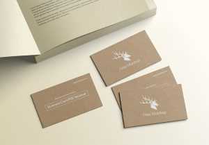 Free Business Cards PSD Mockup with Book