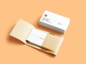 Free Business Cards with Leather Card Holder Mockup PSD - Free Photoshop Files