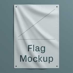 Free Camp Flag Mockup