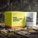 Free Candle Box Packaging Mockup