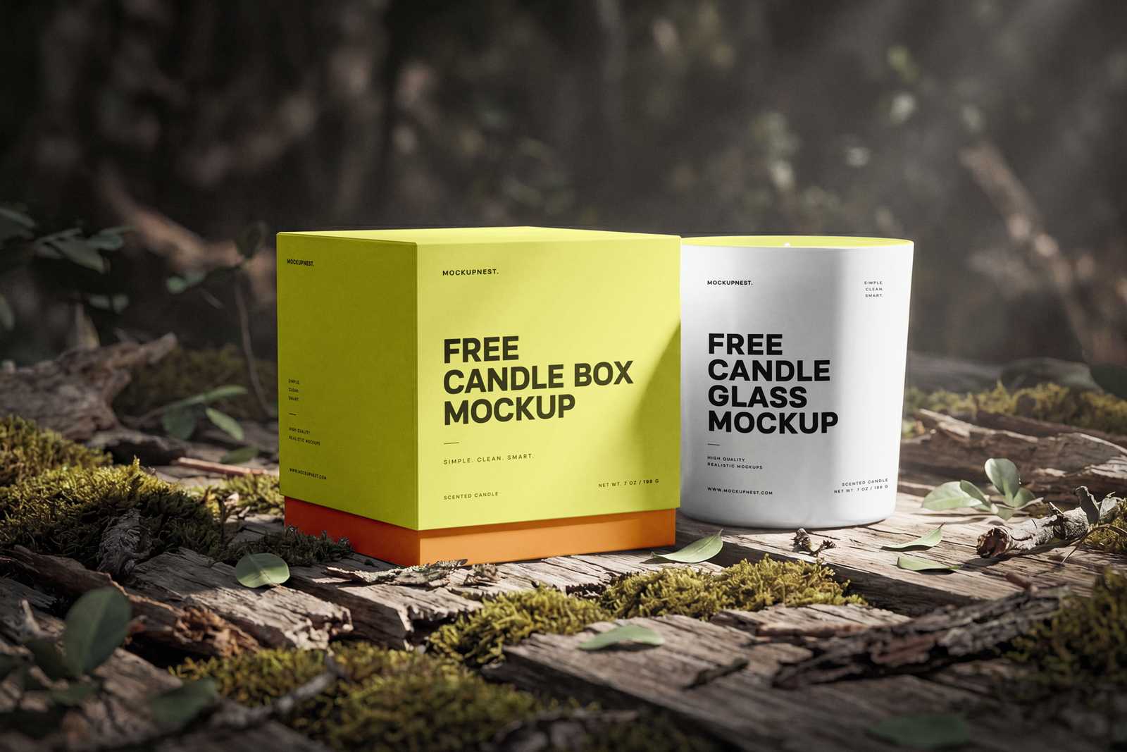 Free Candle Box Packaging Mockup