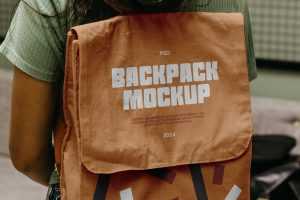 Free Canvas Backpack Mockup