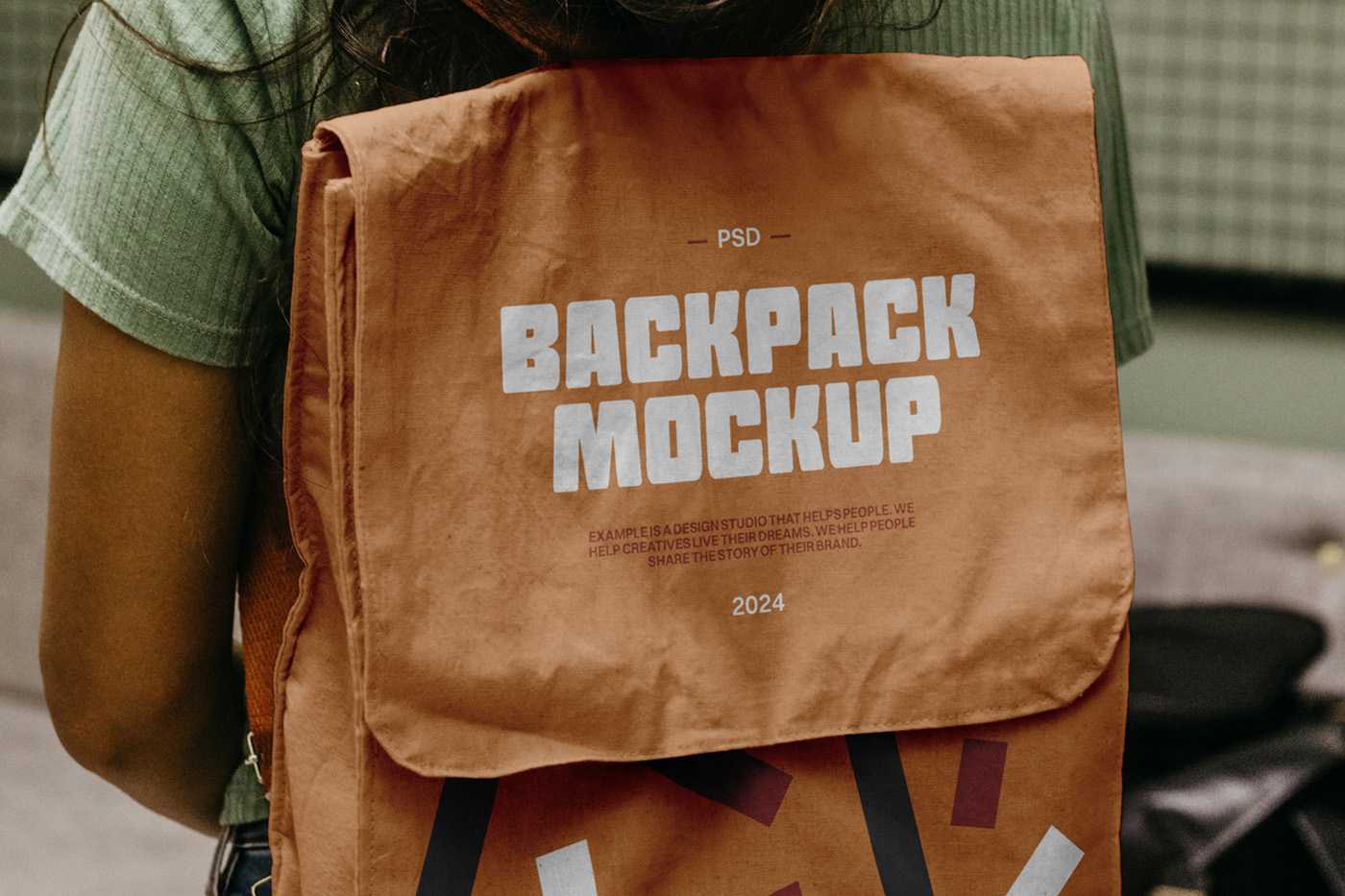 Free Canvas Backpack Mockup