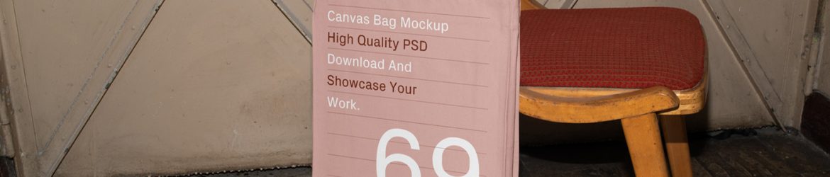 Free Canvas Bag Hanging on Chair Mockup
