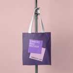 Free Canvas Bag Hanging on Tripod PSD Mockup