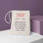 Free Canvas Bag on Boxes Mockup