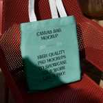 Free Canvas Bag on Plastic Chair Mockup