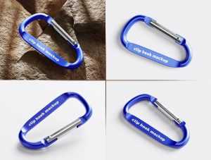 Free Carabiner Snap Clip Hook Mockup PSD Set