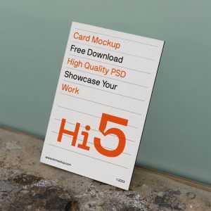 Free Card Based on Wall Mockup