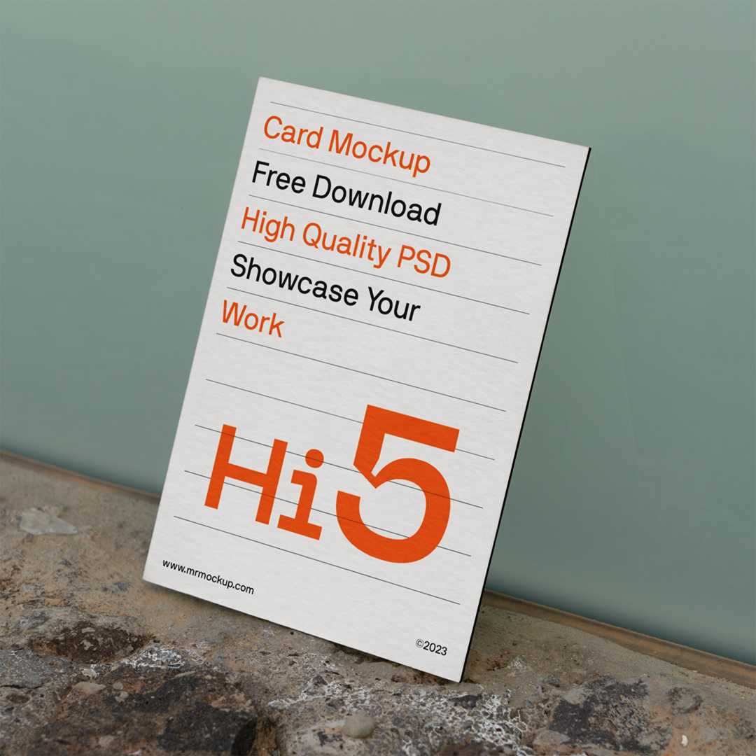 Free Card Based on Wall Mockup