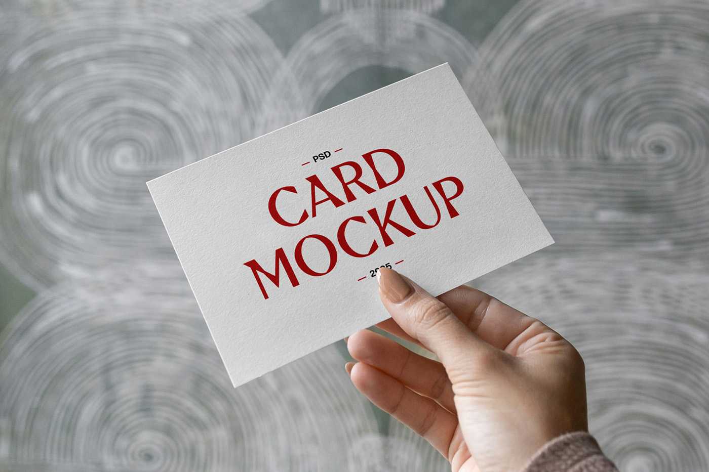 Free Card in Hand PSD Mockup