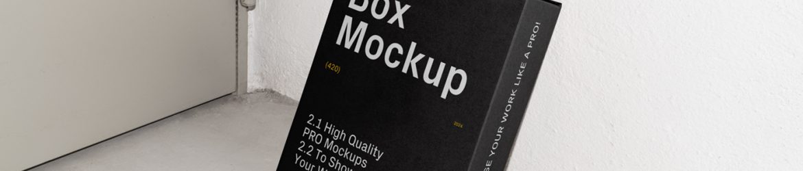 Free Cardboard Box Leaning Against Wall Mockup