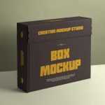 Free Cardboard Box Mockup