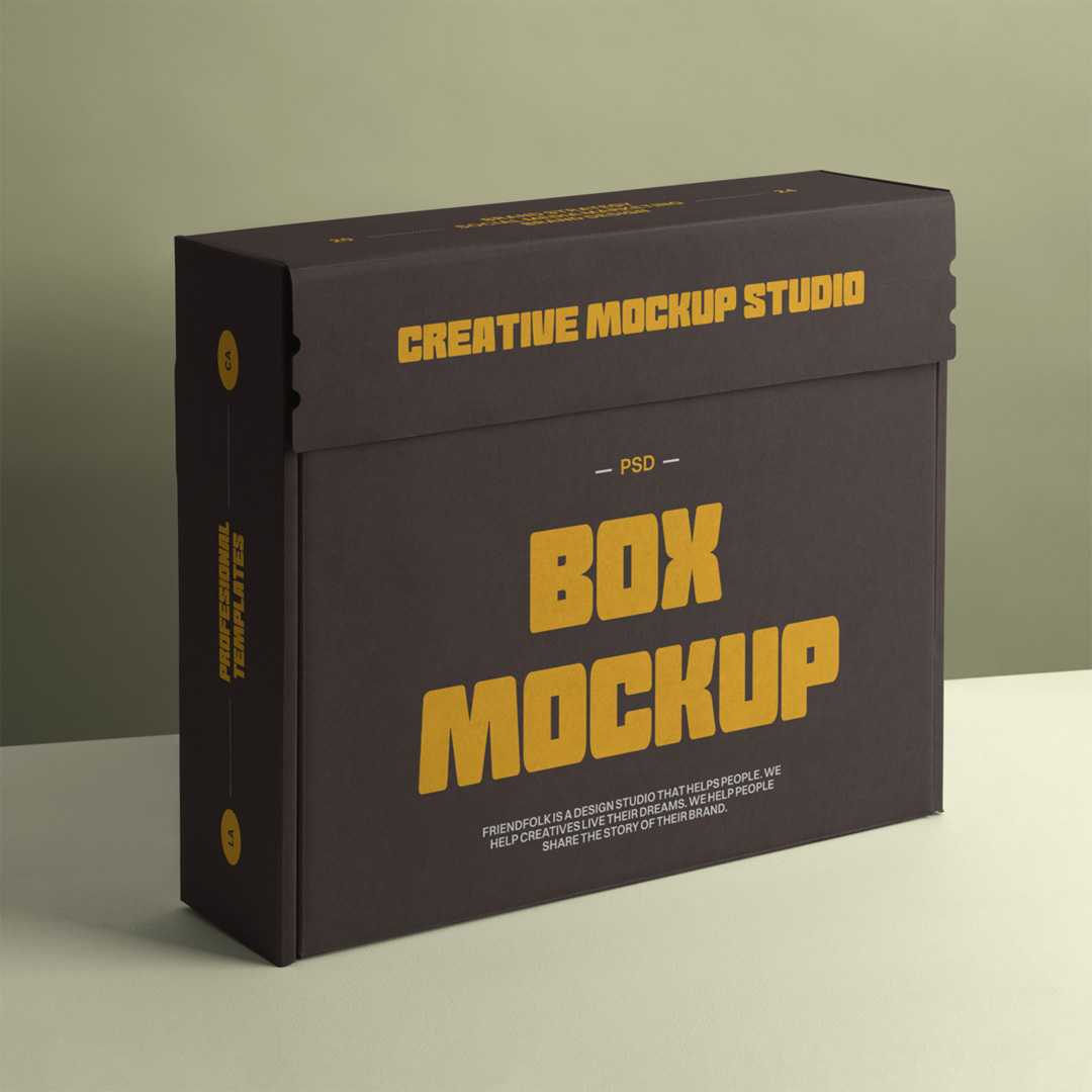 Free Cardboard Box Mockup