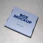 Free Cardboard Box on Floor Mockup