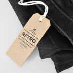 Free Cardboard Hang Tag On Jeans Mockup PSD