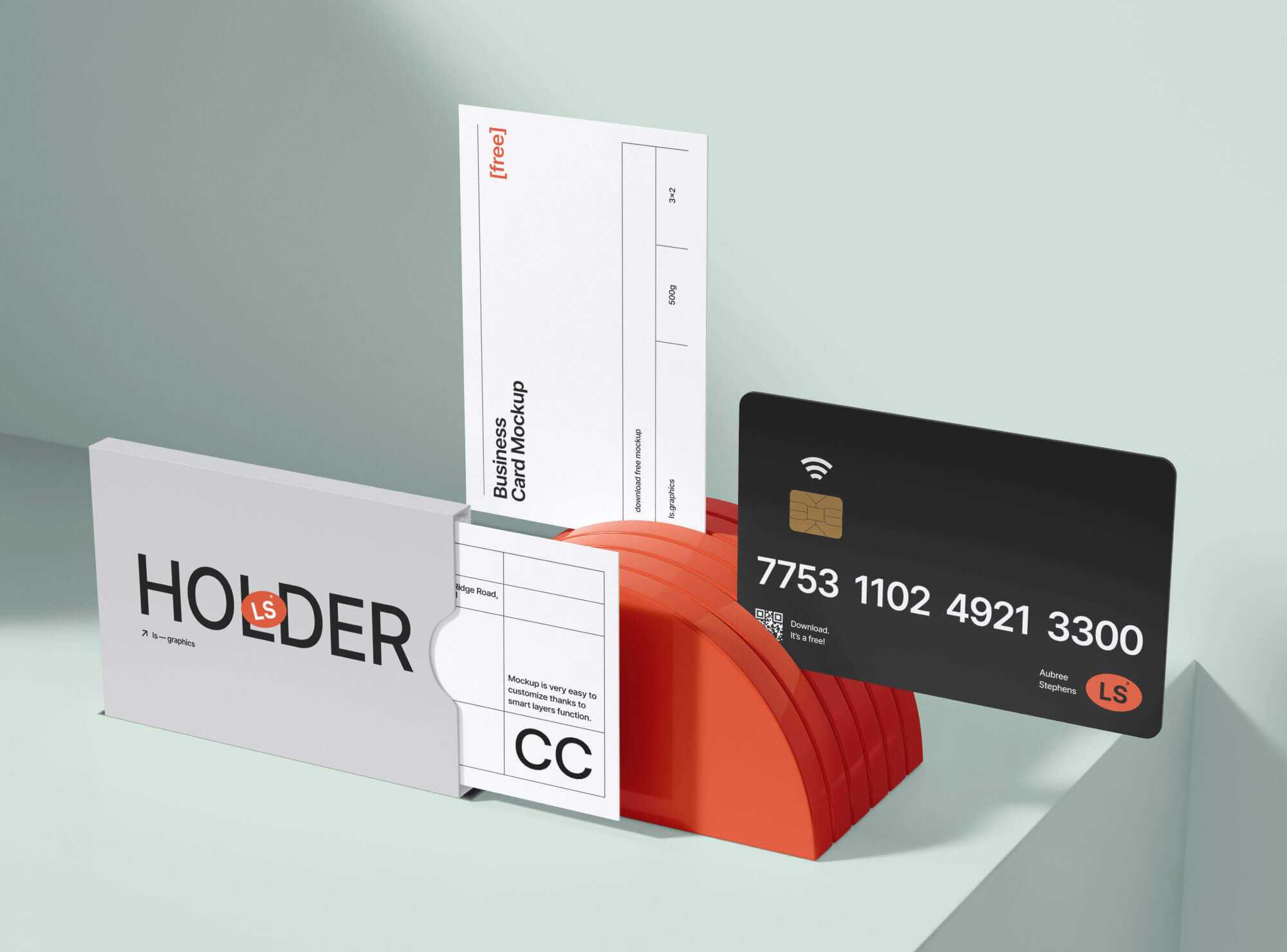 Free Cardholder With Cards Mockup - Free Photoshop Files