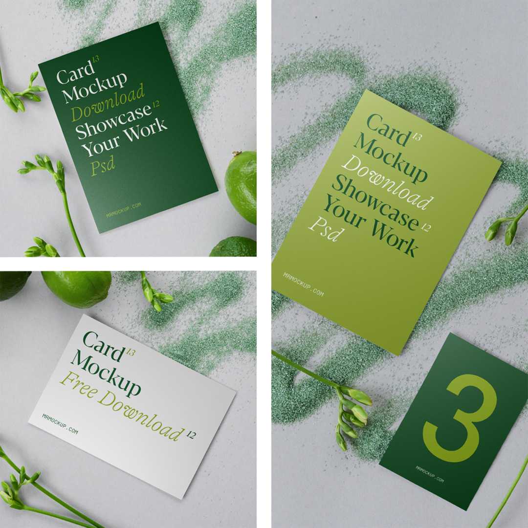 Free Cards Set PSD Mockups
