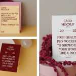 Free Cards with Decorations Mockup