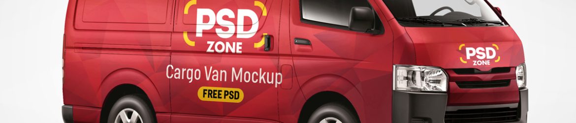 Free Cargo Van Vehicle Branding Mockup PSD Free Cargo Van Vehicle Branding Mockup PSD