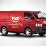 Free Cargo Van Vehicle Branding Mockup PSD