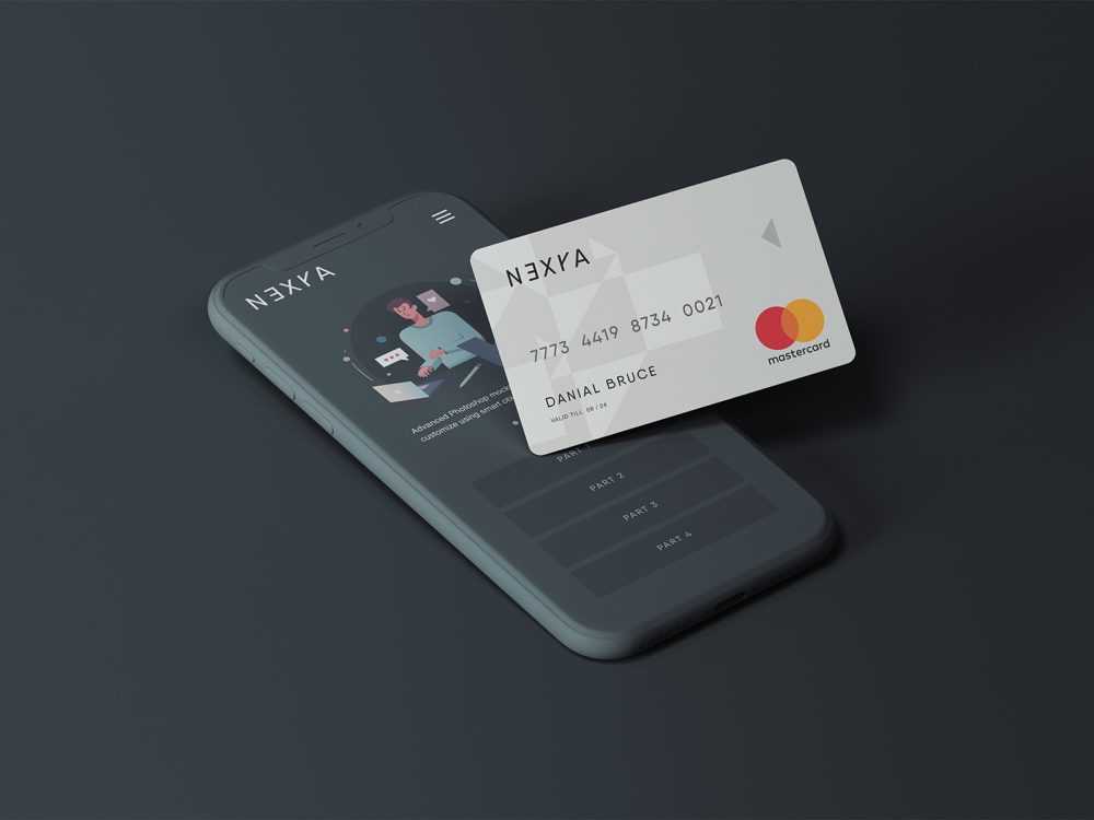 Free Cell Phone with Credit Card Mockup