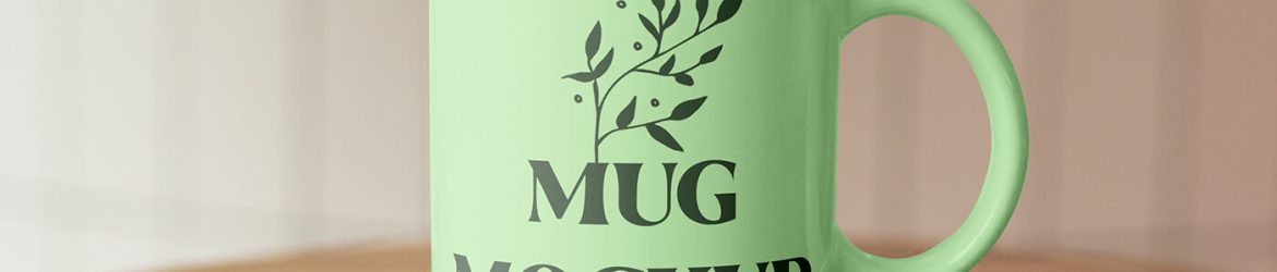 Free Ceramic Mug Mockup PSD on Round Stone