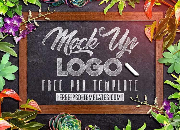 Free Chalkboard Mockup PSD For Logo Design