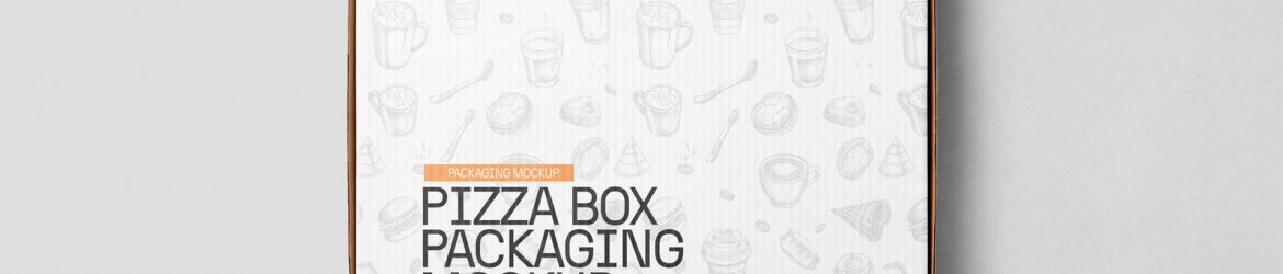 Free Chamfered Square Pizza Box Mockup