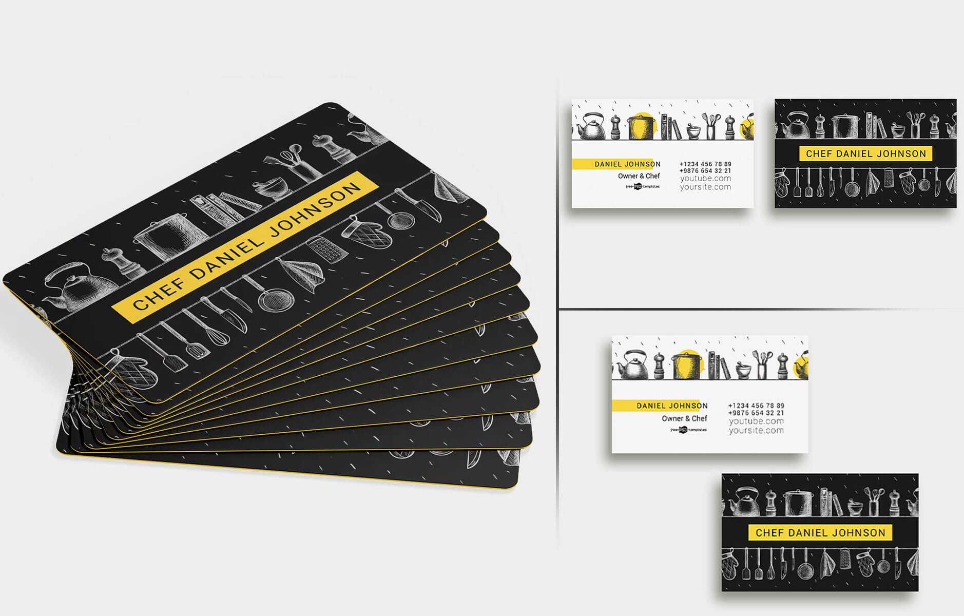 Free Chef Business Card Design PSD Template