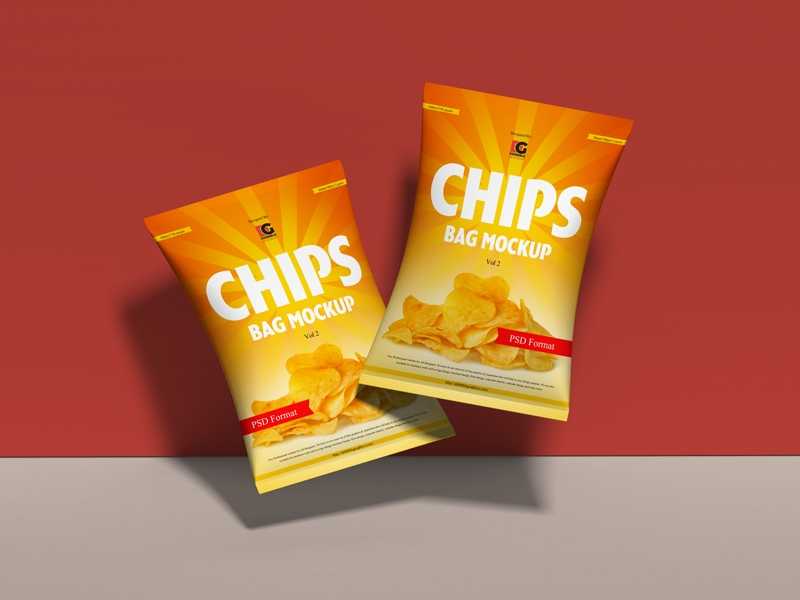 Free Chips Bag Package Mock-ups PSD
