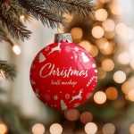 Free Christmas Ball Mockup On Light Background